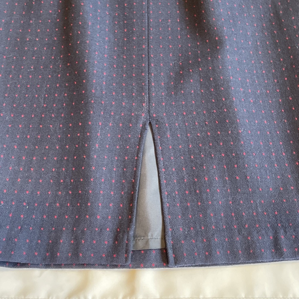 Vintage Pendleton Wool Aline Skirt Size 14 Pockets Blue W/red Dots 70's/80's USA - Picture 12 of 14